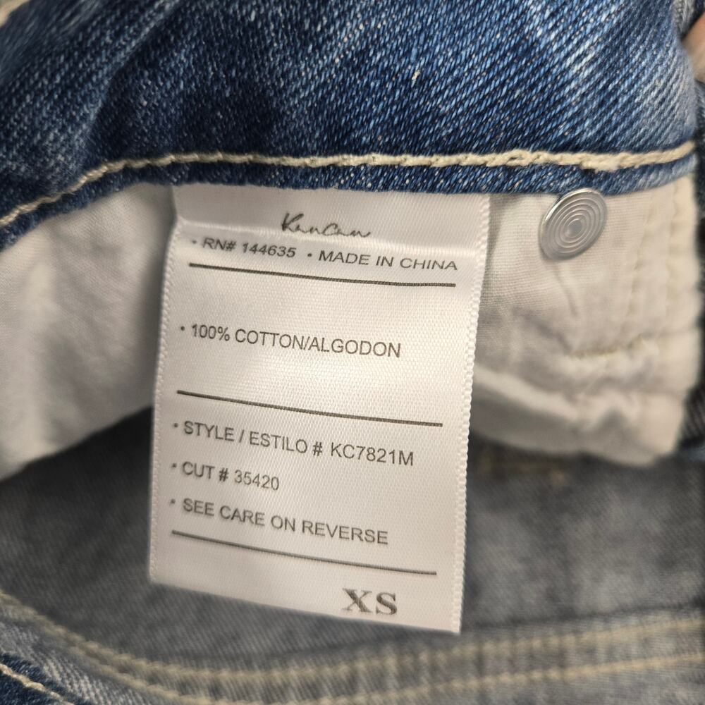 NWT KanCan Bella Denim Skirt Ripped Distressed Fray Hem Light Wash size XS - Picture 11 of 13